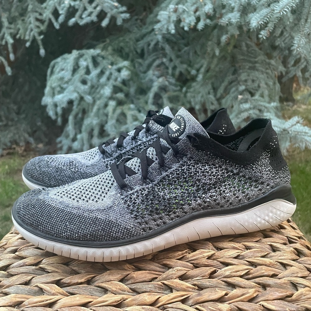 Nike Free RN Run 2020 Flyknit Black White 942839-101 Running Shoes. W11/M9.5
